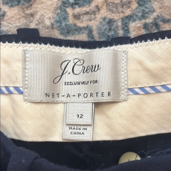 J. Crew for Net A Porter 12 Dark Blue Wide-Leg Pants with Striped Piping Accents - Picture 3 of 12